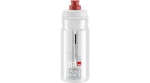 Botella de agua Elite Jet de 550 ml con logotipo transparente y rojo