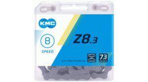 Cadena KMC Z8 de 8 velocidades, 114 eslabones, color plata/gris
