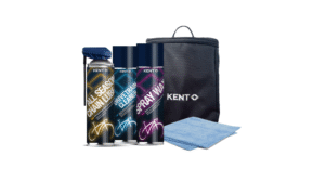KENT Carepack 2 met All Season kettingolie, microvezeldoek, aandrijflijnreiniger, spraywax en KENT-tas.
